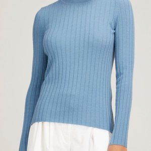 Yesstyle Chuu Korean Ribbed Blue Crewneck Sweater, XS, One Size, NWOT Never Worn